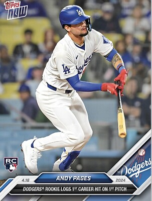 #ad 2024 Topps Now Andy Pages 1st Hit Debut #87 Dodgers PRESALE $5.99