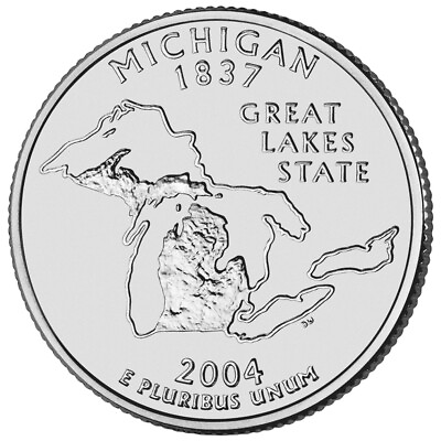 #ad 2004 D Michigan State Quarter. Uncirculated From US Mint roll. $2.29