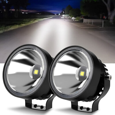 Pair 4quot; 80W Round LED Work Lights Spot Pods OffRoad Light Truck ATV Driving Lamp $35.67