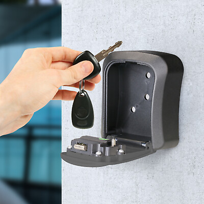 #ad Security Organizer 4 Digit Combination Key Lock Box Wall Mount Storage Case $10.50