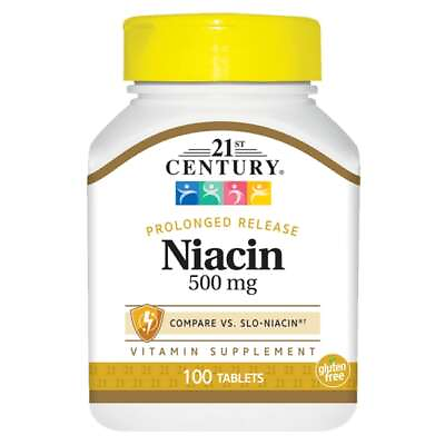 #ad 21st Century Prolonged Release Niacin 500 mg 100 Tabs $10.17