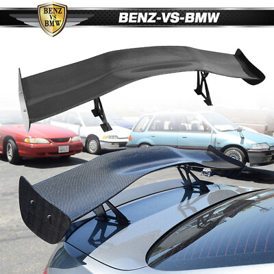 #ad Universal 57 Inch 3D Carbon Fiber CF Rear GT Trunk Spoiler Wing Adjustable Deck $209.99