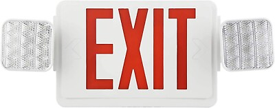 LED Exit Sign Emergency Light Combo Adjustable Heads UL listed Red with Battery $39.99