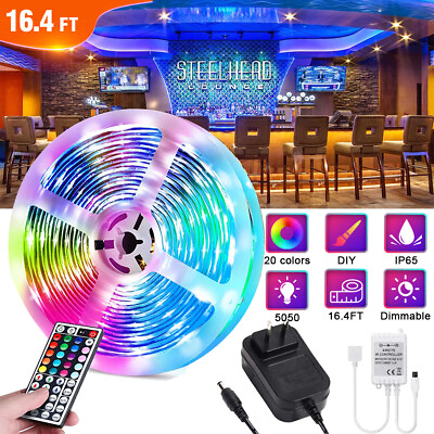 #ad Led Strip Lights 16.4ft RGB Led Room Lights 5050 Waterproof Led Color Changing $12.62