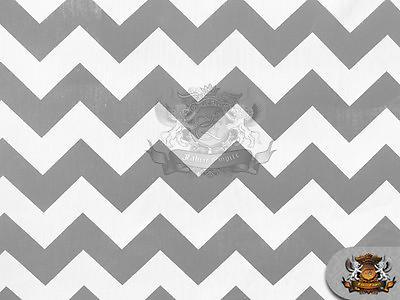 #ad Polycotton Printed Fabric Large Polycotton Chevron Silver 60quot; Wide Sold BTY $3.90