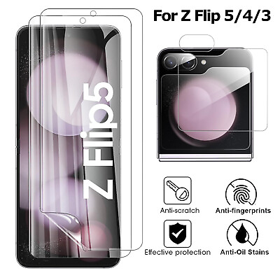 #ad For Samsung Galaxy Z Flip5 4 3 5G Soft Hydrogel Screen Protector Glass Lens Film $6.95