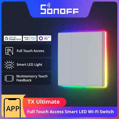 #ad Smart Wall Switch Full Touch Access LED Light Edge Multi Sensory Remote Control $14.39