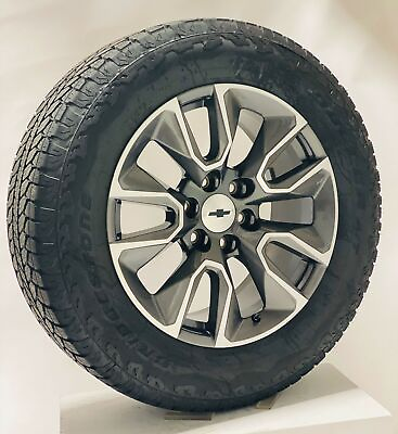20quot; Chevy Silverado Gunmetal OEM Wheels Bridgestone AT Tire TPMS LUG NUT 2000 23 $1583.10