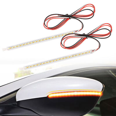#ad 2x LED Car Side Mirror Lamp Strip Turn Signal Indicator w Dynamic Light 18cm $7.48