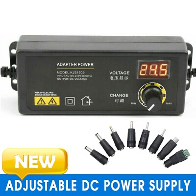 #ad Adjustable Voltage Power Supply 3 24V w LCD Display AC DC Switch Adapter USPW $14.08
