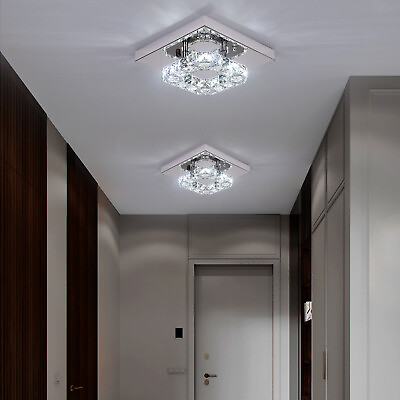 #ad Crystal LED Chandelier Round Ceiling Light Pendant Lamp Modern Lighting Fixture $33.99