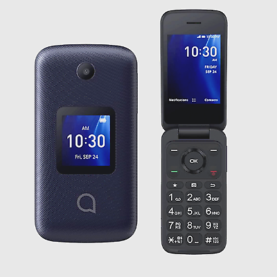 #ad NEW Alcatel GO FLIP 4 4056W BLUE T Mobile 4G LTE Easy to Use Senior Flip Phone $49.50