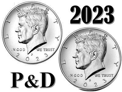 #ad 💰 2023 P D Kennedy JFK Half Dollars TWO 2 COINS SET 50 cents $3.30