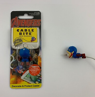 #ad Captain America Cable Bite Phone Charger Protector Accessory US Seller $9.95