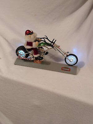 #ad Santa Chopper Vintage Battery Operated Wheel Sled Cycle Biker Christmas $34.44