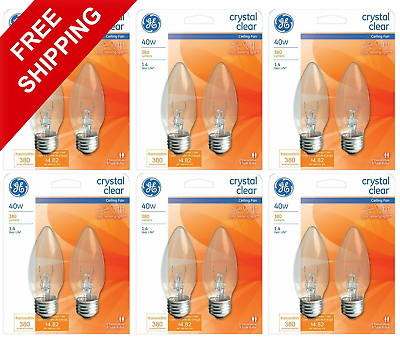 #ad GE Crystal Clear Ceiling Fan Light Bulbs 40W $24.00