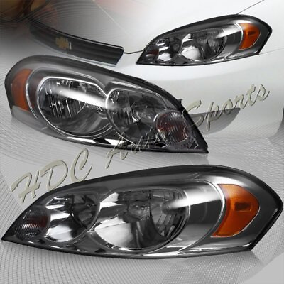 #ad For Chevy Impala Monte Carlo LS LT LTZ Smoke Head Lights W Amber Reflector Lamps $111.99