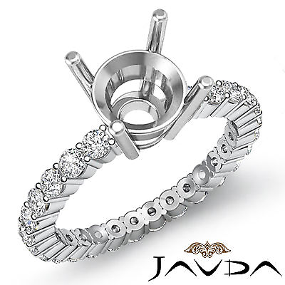#ad Round Diamond Engagement Eternity Style Ring Semi Mount 14k White Gold 0.80 Ctw $1579.00