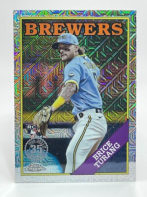 #ad 2023 Topps Update BRICE TURANG Brewers rc Chrome 1988 Silver Mojo T88CU 31 $2.37
