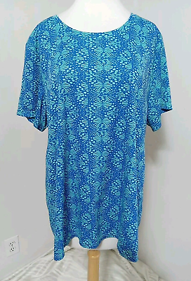 #ad Be Inspired TOP 2X short sleeves pullover blue $14.00