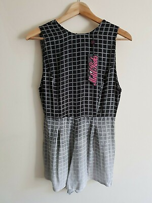 #ad Motel Rocks Size XS sleeveless vertical square summer jumpsuit paysuit shorts GBP 6.50