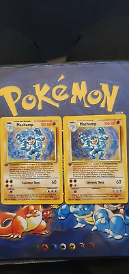 #ad 2x 1995 Machamp Original First Edition Holo Pokémon Card 8 102 RARE $8000.00