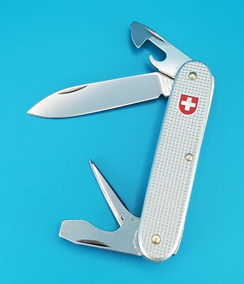 #ad Victorinox Pioneer Old Red Cross Silver Alox Vintage Swiss Multi Tool 2005 $67.99