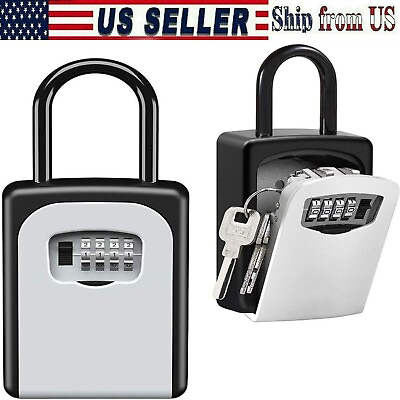 #ad 4 Digit Combination Key Lock Box Wall Mount Safe Security Storage Case Organizer $27.99