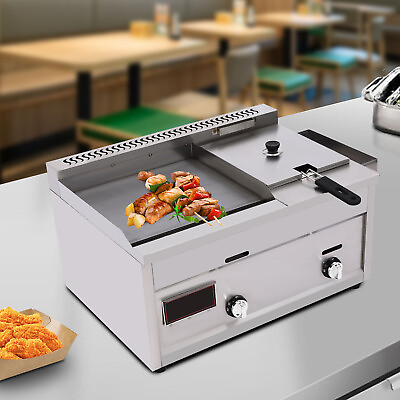 #ad Commercial Outdoor Gas Double Burner Station w Flat Top Griddle and Deep Fryer $161.00