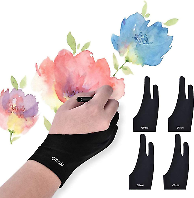 #ad 4 Pack Artist Gloves for Drawing Tablet Free Size with Two Fingers for Graphics $5.99