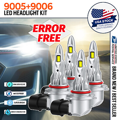 #ad CANBUS 9005 9006 Headlight Bulb High Low Beam For Chevrolet Silverado 1500 HD $28.59