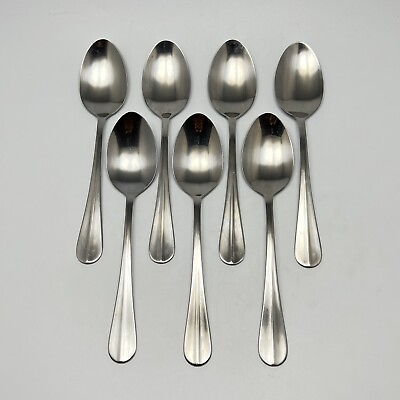 #ad International Silver Place Oval Soup Spoons Stainless Simplicity Flatware 7Pc $29.04