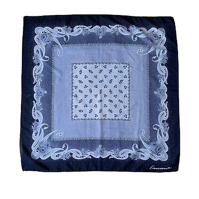 #ad Vintage Laurrenti Scarf Blue Floral Square Warm Winter 30” x 30” $12.75