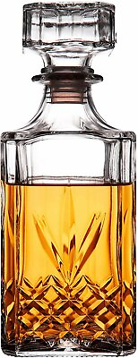 #ad Royalty Art Whiskey Decanter with Pull Bottle Stopper for Bourbon Scotch... $19.99