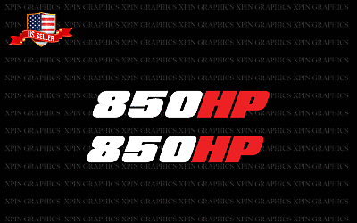 #ad 850 HP HORSEPOWER VINYL 2x DECAL STICKER 2 COLOR STICKERS $5.99