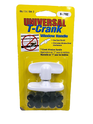 #ad Universal T Crank Window Handle White H 3892 $8.99