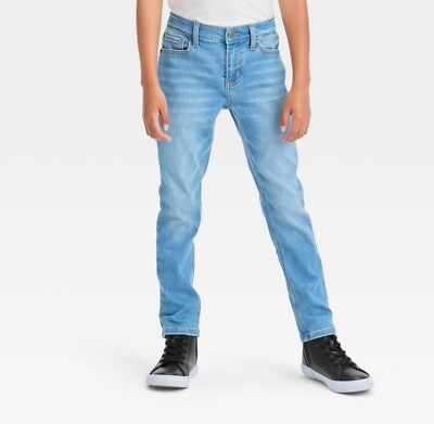 #ad Boys#x27; Ultimate Stretch Tapered Jeans Cat amp; Jack Light Wash 7 $10.98