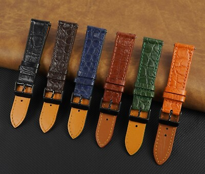 #ad Alligator Leather Watch Band Real Crocodile Watch Strap for Men Quick Release $20.89