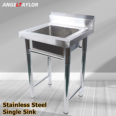 #ad Freestanding Laundry Single Sink Utility Kitchen Wash Bowl Basin Stainless Steel $81.00