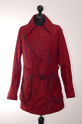 #ad Creenstone Women#x27;s Jacket short Coat 38 Red Iridescent Uni half Long Light Belts $84.68