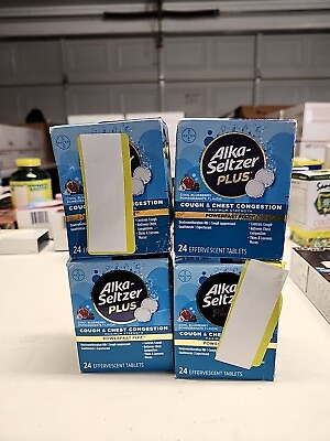 #ad Lot 4 Packs Alka Seltzer Plus Cough amp; Chest Congestion Max Strength 24each $19.95