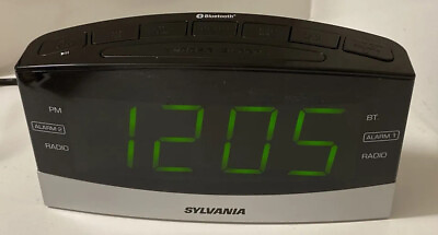 #ad Sylvania SCR1989BT PL Bluetooth Clock Radio Jumbo Digit Dual Alarm Aux In Jack $15.99