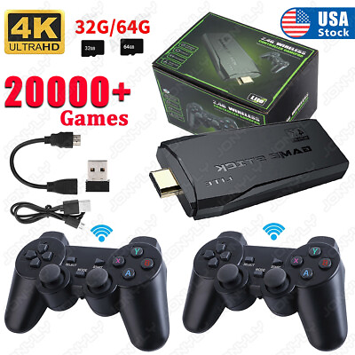#ad HDMI 4K TV Game Stick Console Built in 64GB 30000 Video Games2 Wireless Gamepad $32.56