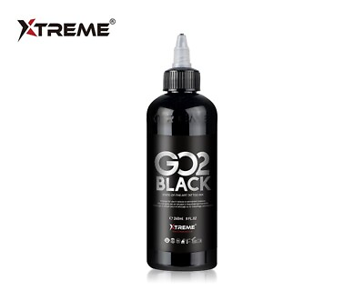#ad GO2 BLACK 8 oz Xtreme Ink Premium Dark Solid Color Tattoo Pigment Made in USA $29.99