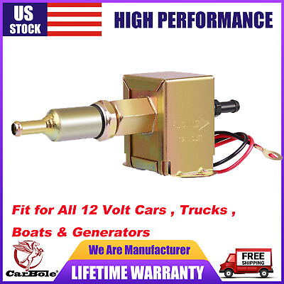 #ad E8012S Universal Fuel Pump Electric Inline Low Pressure Gas Diesel 12V 2.5 4PSI $17.95
