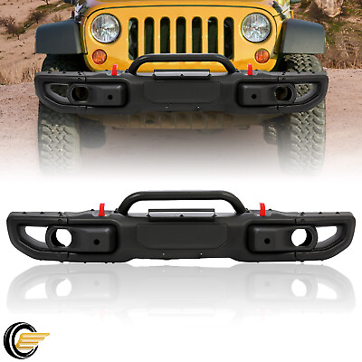 #ad Steel Front Bumper Fit For Jeep JK Wrangler 07 18 Rubicon 10th Anniversary Style $279.99