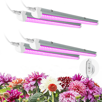 #ad Linkable LED Grow Light T8 2FT 20W Plant Lights Fixtures Full Spectrum 4 Pack $37.99