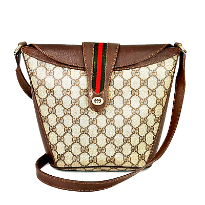 #ad GUCCI Shoulder Bag Sherry Line GG PVC Leather Purse Vintage Auth $288.99