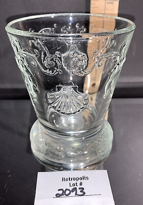 #ad La Rochere Versailles Nautical Shell Embossed Clear Double Old Fashioned Glass $20.00