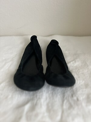 #ad J Crew Womens Black Suede Leather Ballet Flats Size 8.5 $35.00